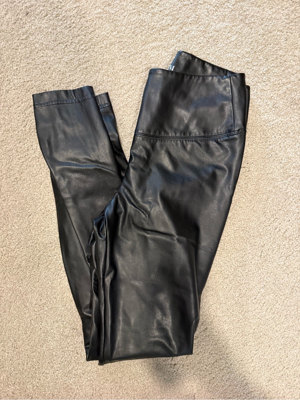 White House Black Market Black Runway Egging Faux Leather Leggings